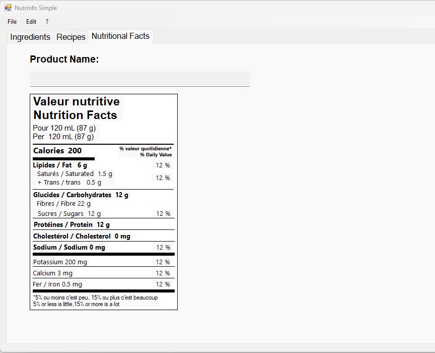 Nutrinfo Simple